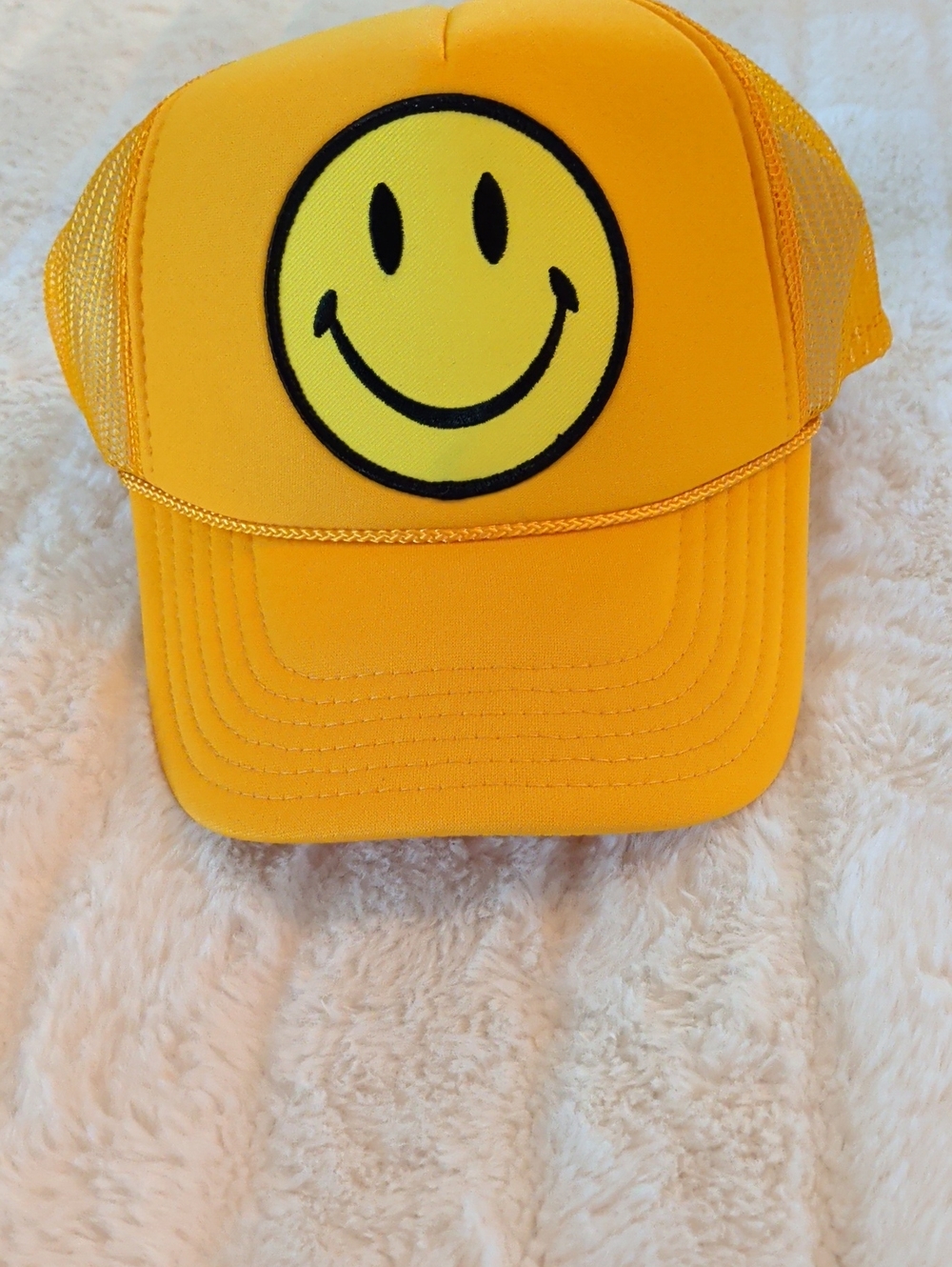 Aviator Nation Yellow Smiley Face Trucker Hat